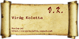 Virág Koletta névjegykártya